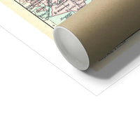 Map Print of Sussex | A colourful Vintage Map of Sussex - Unframed Wall Art