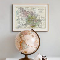 Map Print of West Riding | Detailed Vintage Map of West Yorkshire Print - Unframed Map Of Yorkshire