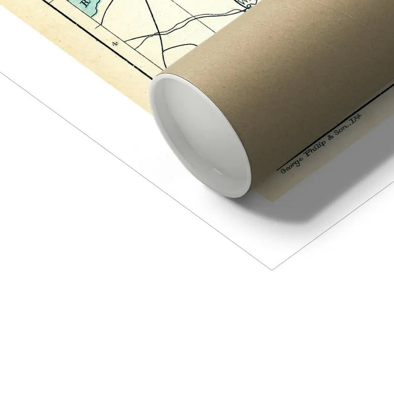 Map Print of West Riding | Detailed Vintage Map of West Yorkshire Print - Unframed Map Of Yorkshire