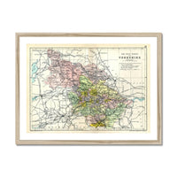 Map Print of West Riding | Detailed Vintage Map of West Yorkshire Printed on paper - Framed Map of Yorkshire