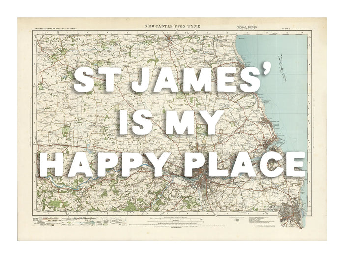 Newcastle Personalised Map Print | Custom Map of Newcastle | White Hand Drawn Font - Framed Wall Art