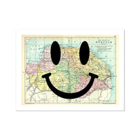 Norfolk Makes Me Smile (Norfolk Map) Vintage Map Art - Unframed - Beach House Art