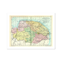 Norfolk Vintage Map Print (Norfolk Map Print) atlas - Unframed - Beach House Art