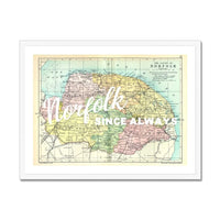Norfolk Since Always (Norfolk Map) Vintage Map Art - Framed - Beach House Art