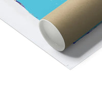 This is an Ocean Air Vintage Book Cover Art Print in a soothing light blue shade. The print is unframed