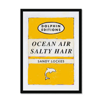 Ocean Air (Sunshine Yellow) Vintage Book Cover Art Print that comes with a frame.