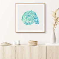 Opal Spiral Shell Art Print | Watercolour Shell Art - Unframed Wall Art