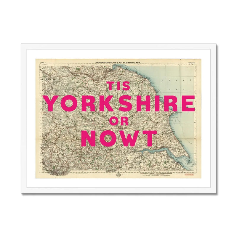 Or Nowt (Old Yorkshire Map) Map Art - Framed - Beach House Art