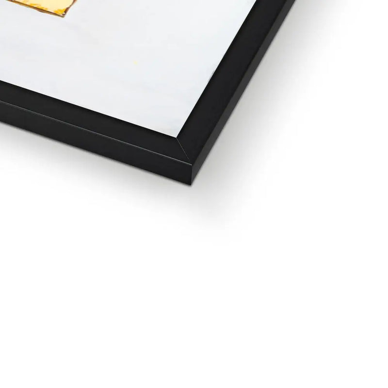 Our Happy Place quote print on vintage style book cover in Yellow - Framed