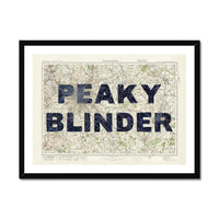 Peaky Blinder | Vintage Map Print | Birmingham - Framed