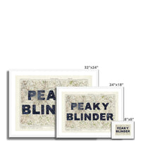Peaky Blinder | Vintage Map Print | Birmingham - Framed