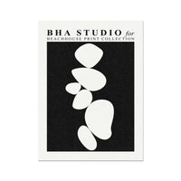 Black & White Abstract Wall Art - Pebble Stack No 1 - Unframed - Beach House Art
