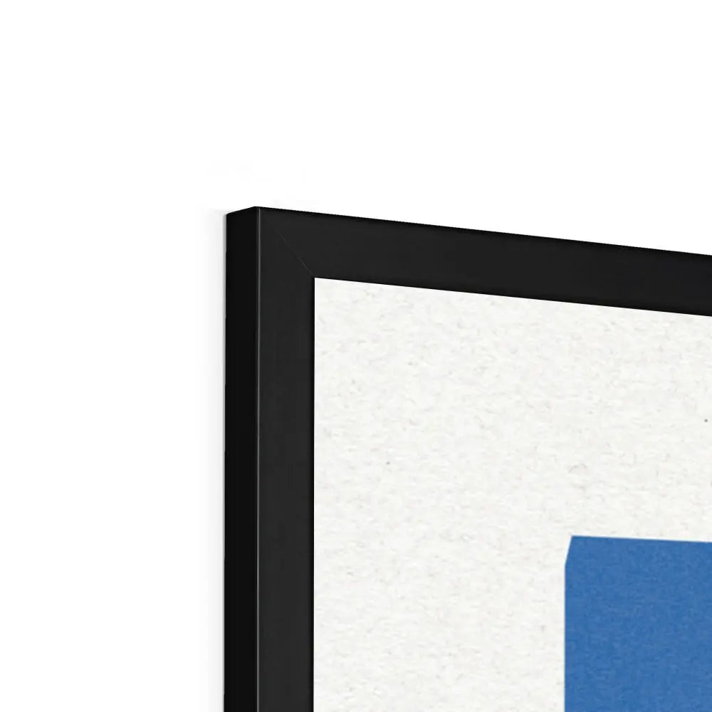 Black & Blue Abstract Wall Art - Pebble Stack No 2 - Framed - Beach House Art