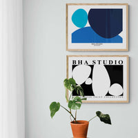 Black & White Abstract Wall Art - Pebble Stack No 5 - Framed - Beach House Art