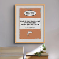 Personalised Book Cover Art | Custom Art Print in Orange - Unframed Wall Art