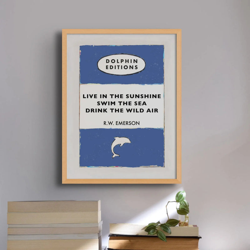 Personalised Book Cover Art Print | Custom Print in Blue - Framed Wall Art