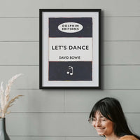 Personalised Book Cover Art Print | Custom Song Lyric Print | Song Lyrics on print in Black - Framed Wall Art