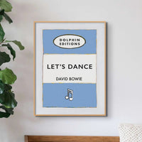 Personalised Book Cover Art Print | Custom Song Lyric Print | Song Lyrics on print in Blue - Framed Wall Art