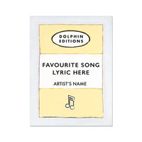 Personalised Book Cover Art Print | Custom Song Lyric Print | Yellow - Unframed Wall Art