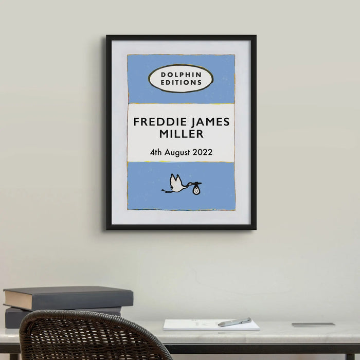 personalised wedding gifts | Custom Name Print | Anniversary gift art print in Blue - Framed wall art