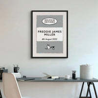 personalised wedding gifts | Custom Name Print | Anniversary gift art print in grey - Unframed wall art