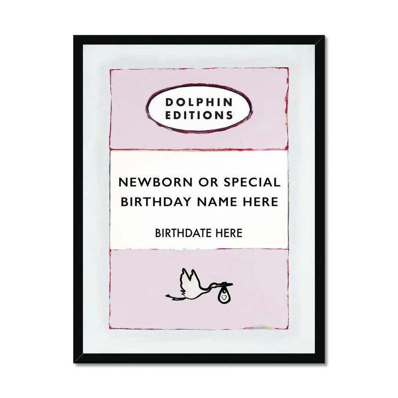 Custom Baby Name Print | Personalised Newborn Baby Name Print Gift | Pink - Framed Wall Art