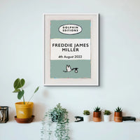 Baby Name Art Print | New baby gifts | Personalised baby gift in Green - Framed wall art