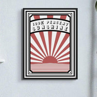 Red 100% Sunshine (Graphic Wall Art) - Unframed - Beach House Art