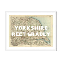 Reet Gradly (Old Yorkshire Map) Map Art - Framed - Beach House Art