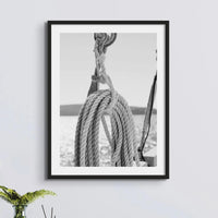 Rope & Tackle (Black & White Photography) - Framed - Beach House Art