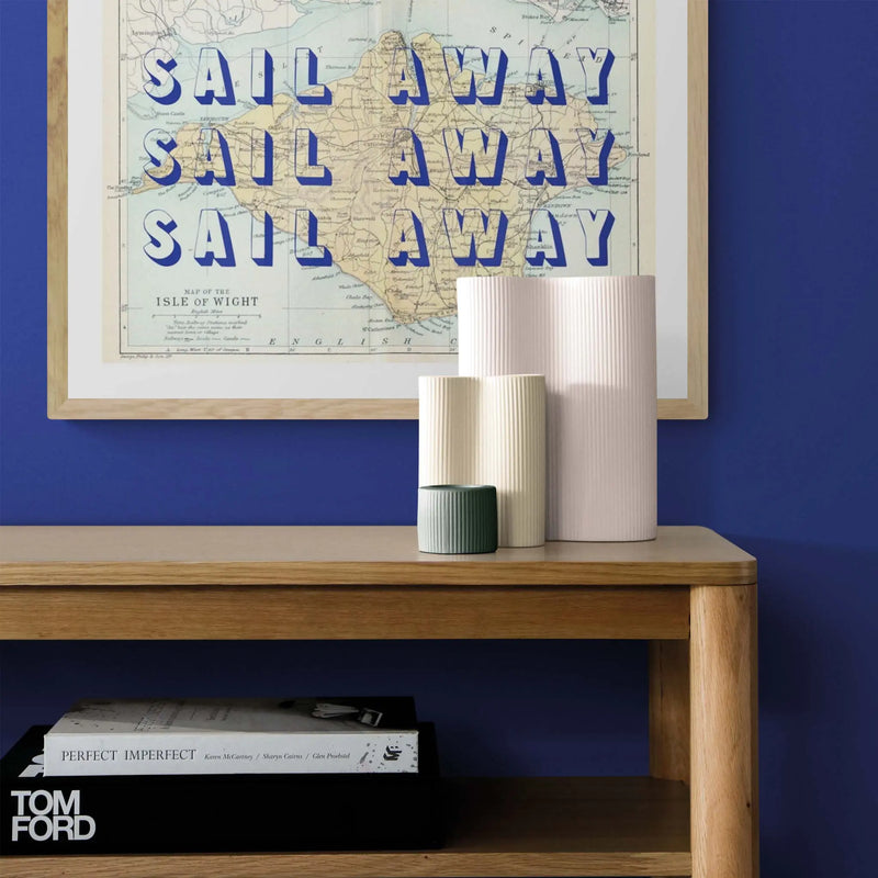 Sail Away (Isle of Wight Map) Vintage Map Art - Unframed - Beach House Art