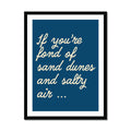 Framed word art print of 'Salty Air' in Marine colour - coastal wall art