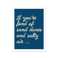 Unframed word art print of 'Salty Air' in marine colour - coastal wall art