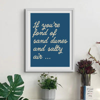 Unframed word art print of 'Salty Air' in marine colour - coastal wall art