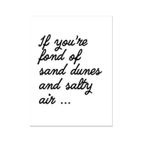 Unframed word art print of 'Salty Air' in white colour - coastal wall art