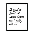 Salty Air (White) Word Art Print - Framed - Beach House Art