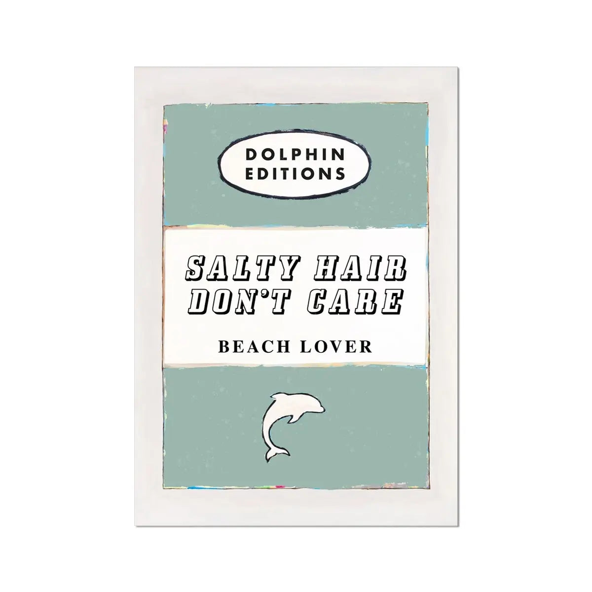 Salty Hair (Sage Green) Vintage Book Cover Art Print Poster Beach House Art