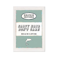 Salty Hair (Sage Green) Vintage Book Cover Art Print Poster Beach House Art