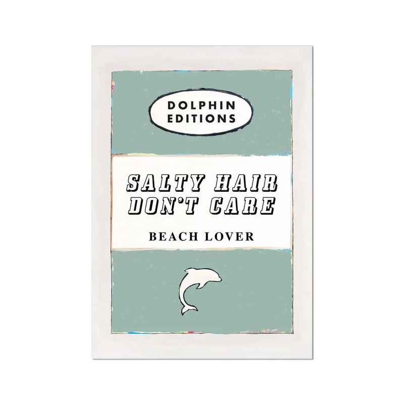 Salty Hair (Sage Green) Vintage Book Cover Art Print Poster Beach House Art