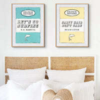 Vintage book cover art print titled "Salty Hair" in yellow that is available for purchase. Book cover poster