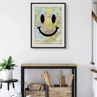 Scotland Makes me Happy (Scotland Map) Vintage Map Art - Unframed - Beach House Art