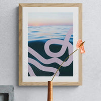 Sea Snake (Coral) - Framed Print Wall Art 45.00 Beach House Art