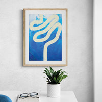 Sea Snake (Ivory) - Framed Print Wall Art 45.00 Beach House Art