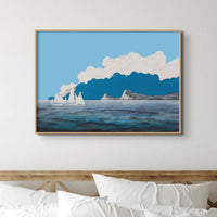 Seascape Art Print (Morning Sail) - Framed