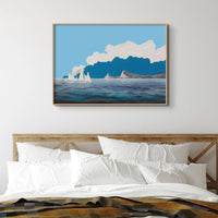Seascape Art Print (Morning Sail) - Framed