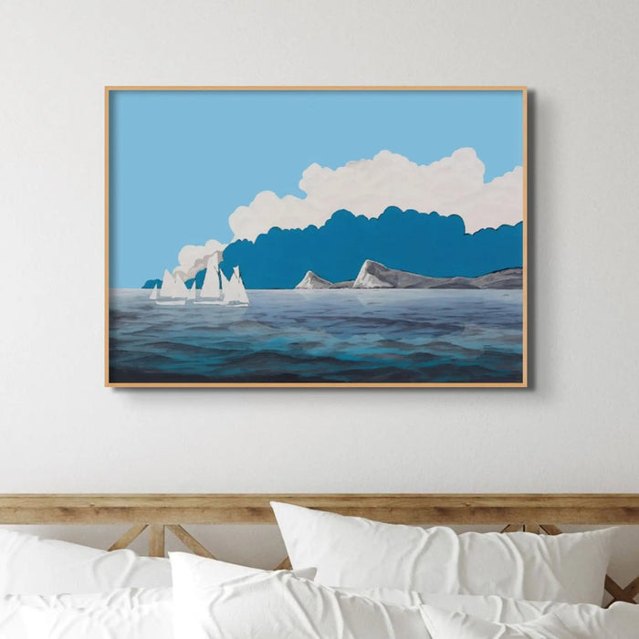Seascape Art Print (Morning Sail) - Unframed Beach House Art