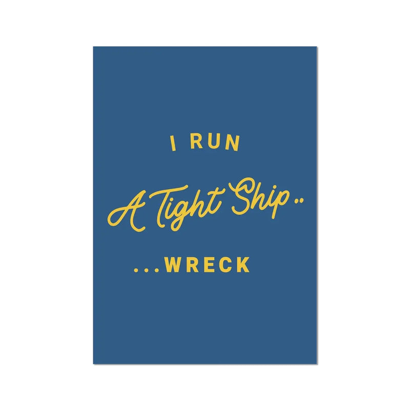 Ship Wreck Typography Art Print - Unframed Wall Art