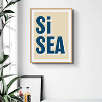 Si Sea (Sand) Word Art Print - Unframed - Beach House Art
