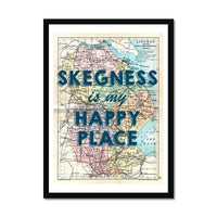 Skegness is my happy place, it's my happy place. vintage framed map of Lincoln
