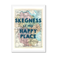 Skegness is my happy place, it's my happy place. vintage framed map of Lincoln